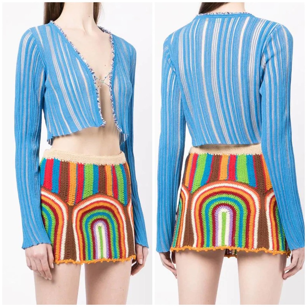 Blue Striped Women's Cardigan